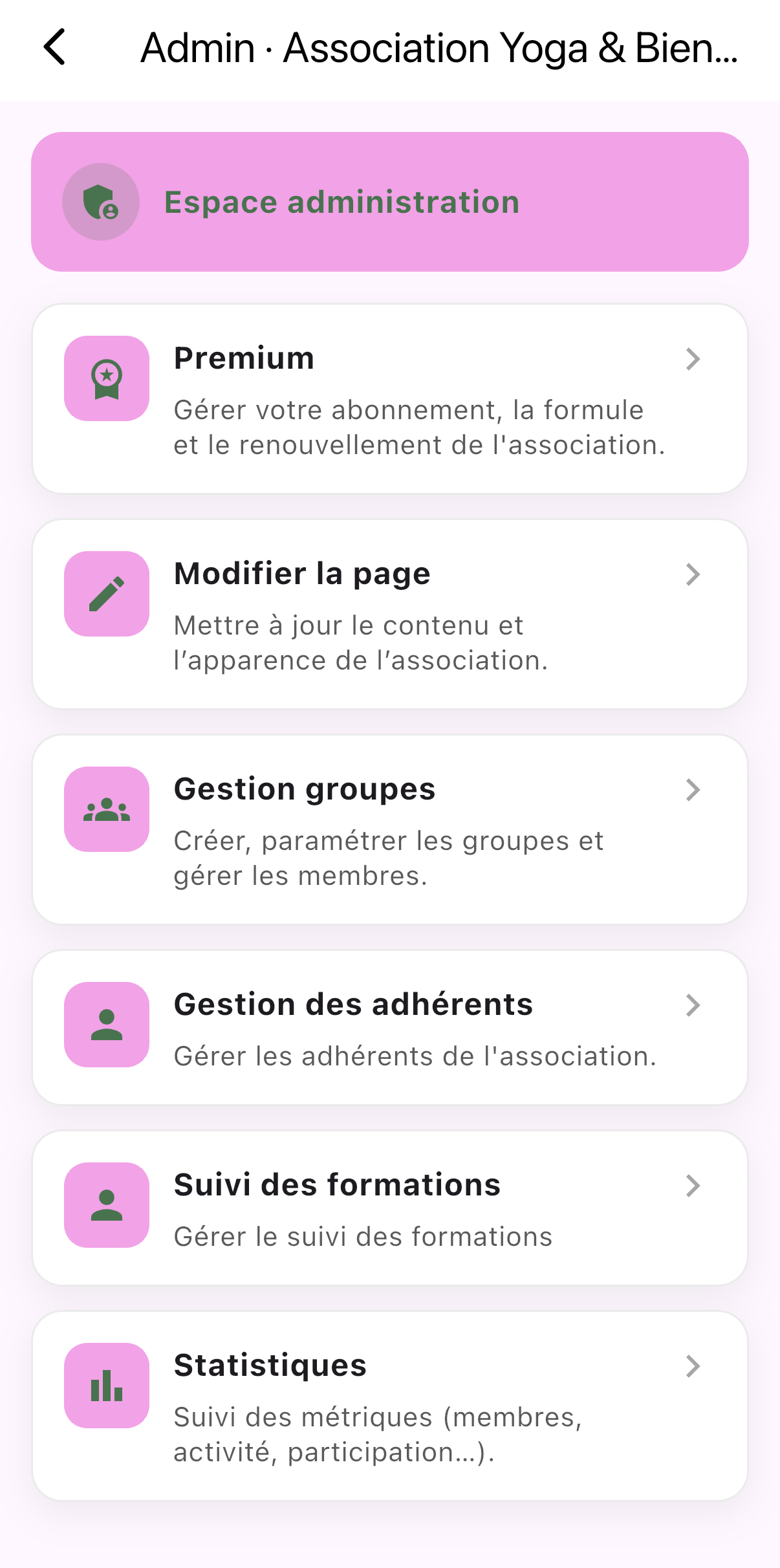 Tableau de bord administrateur